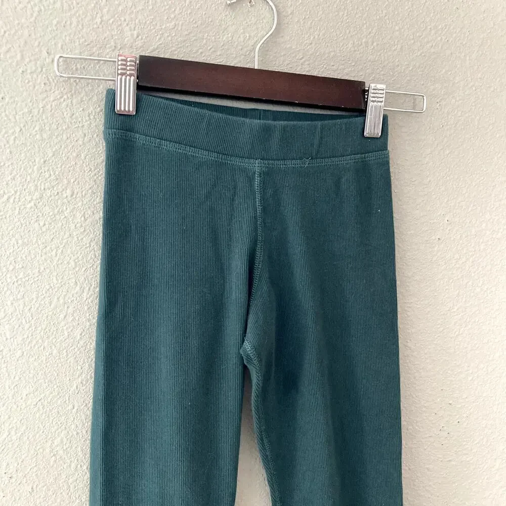 Hanna Andersson Ribbed Stretch Leggings - Juniper Green - 8 or 130cm
